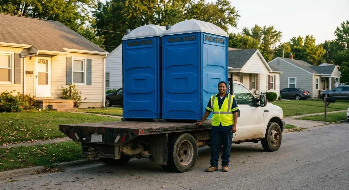 North Shore Sanitation founder with original service truck in Lake Forest, IL