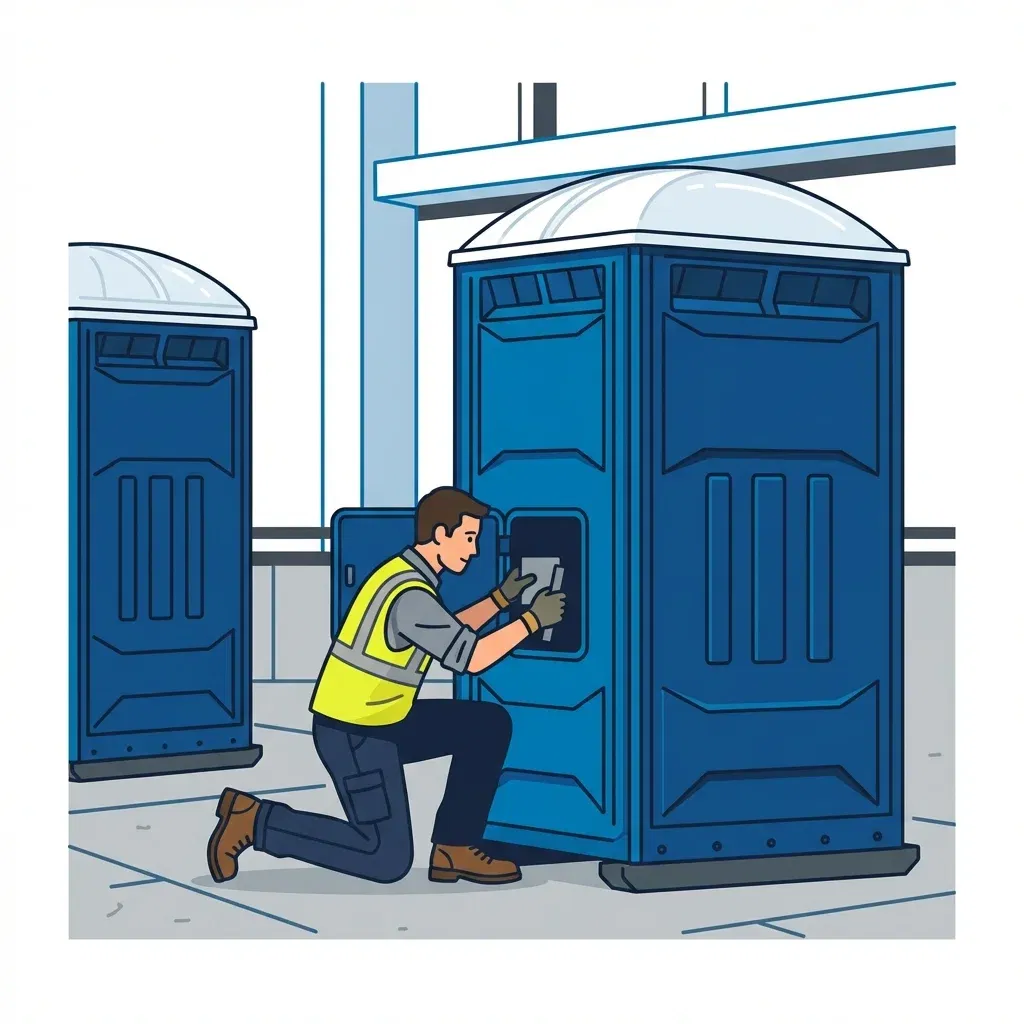 High-rise construction site sanitation logistics in Lake Forest, IL