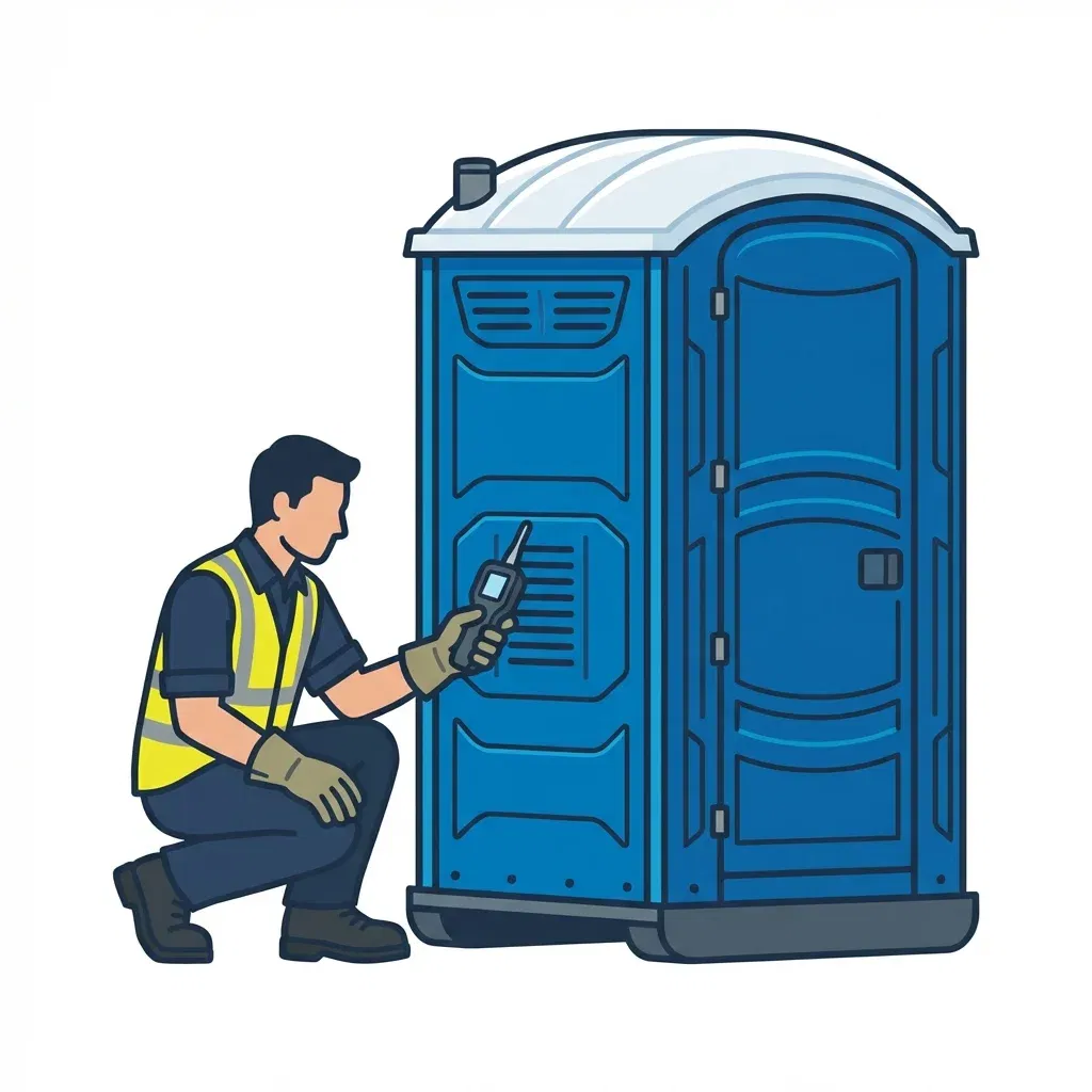 Infographic detailing causes of portable toilet odors in Lake Forest, IL