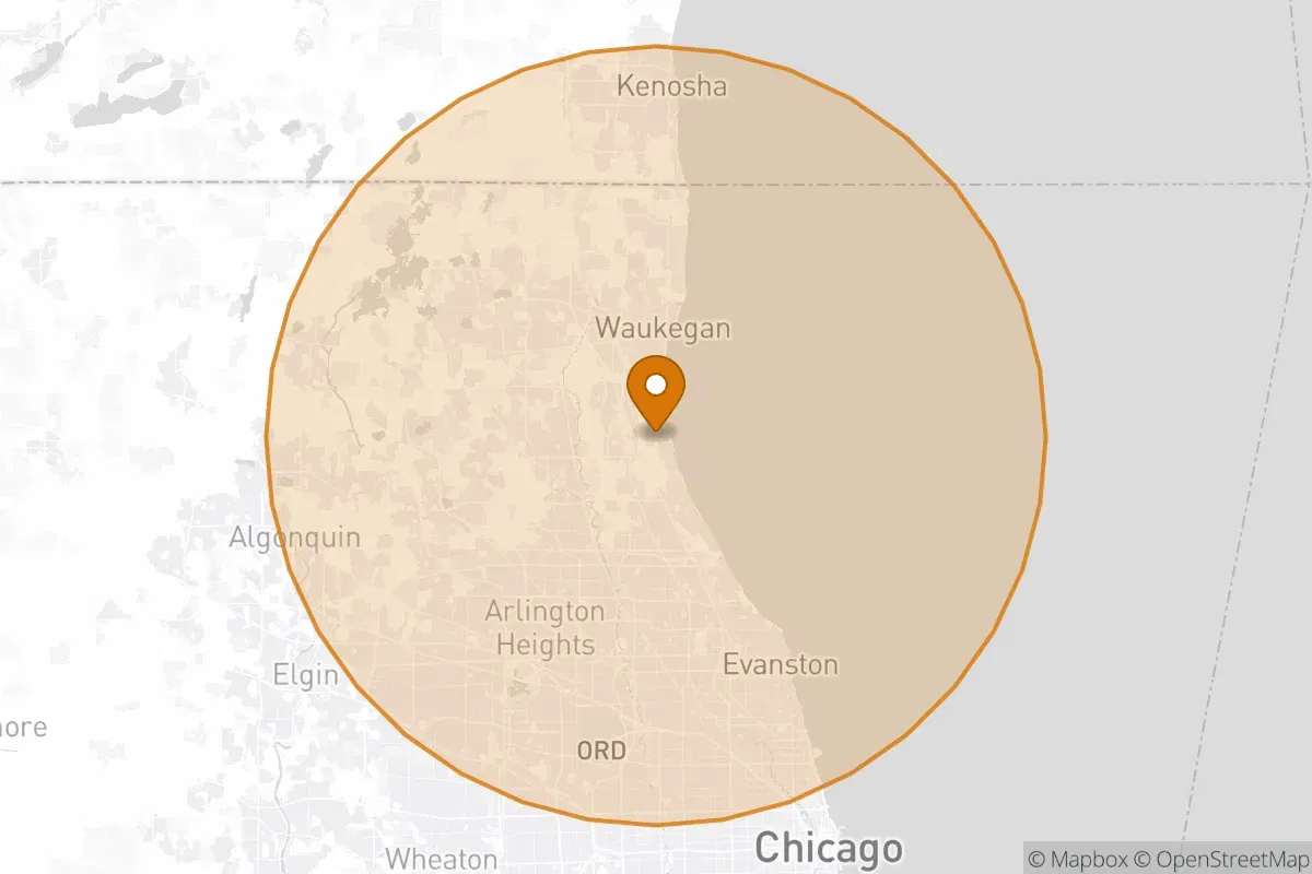 service area service area map in Lake Forest, IL